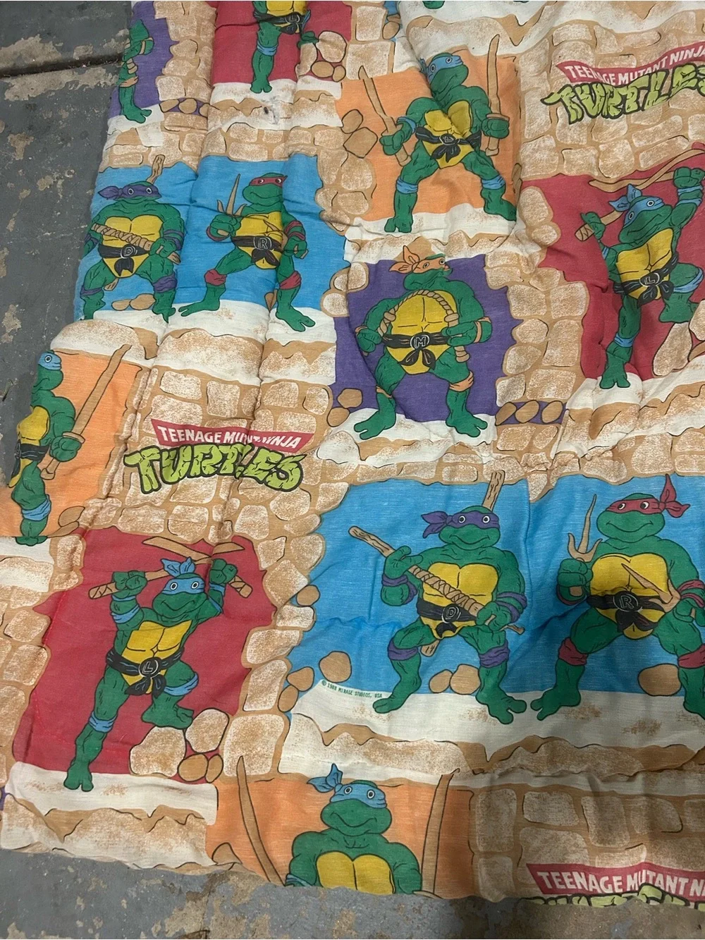 Vintage Teenage Mutant Ninja Turtle 1988 Blanket Twin Mirage Studios